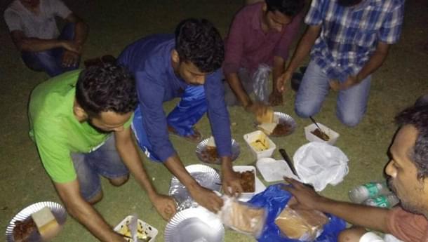 IIT Madras students taking part in the ‘beef fest’. 